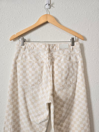 Neutral Checkered Straight Jeans (6)