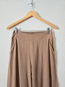 Brown Wide Leg Linen Blend Pants (S)