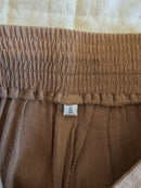 Brown Wide Leg Linen Blend Pants (S)