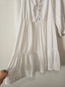 White Textured Midi Dress (S)