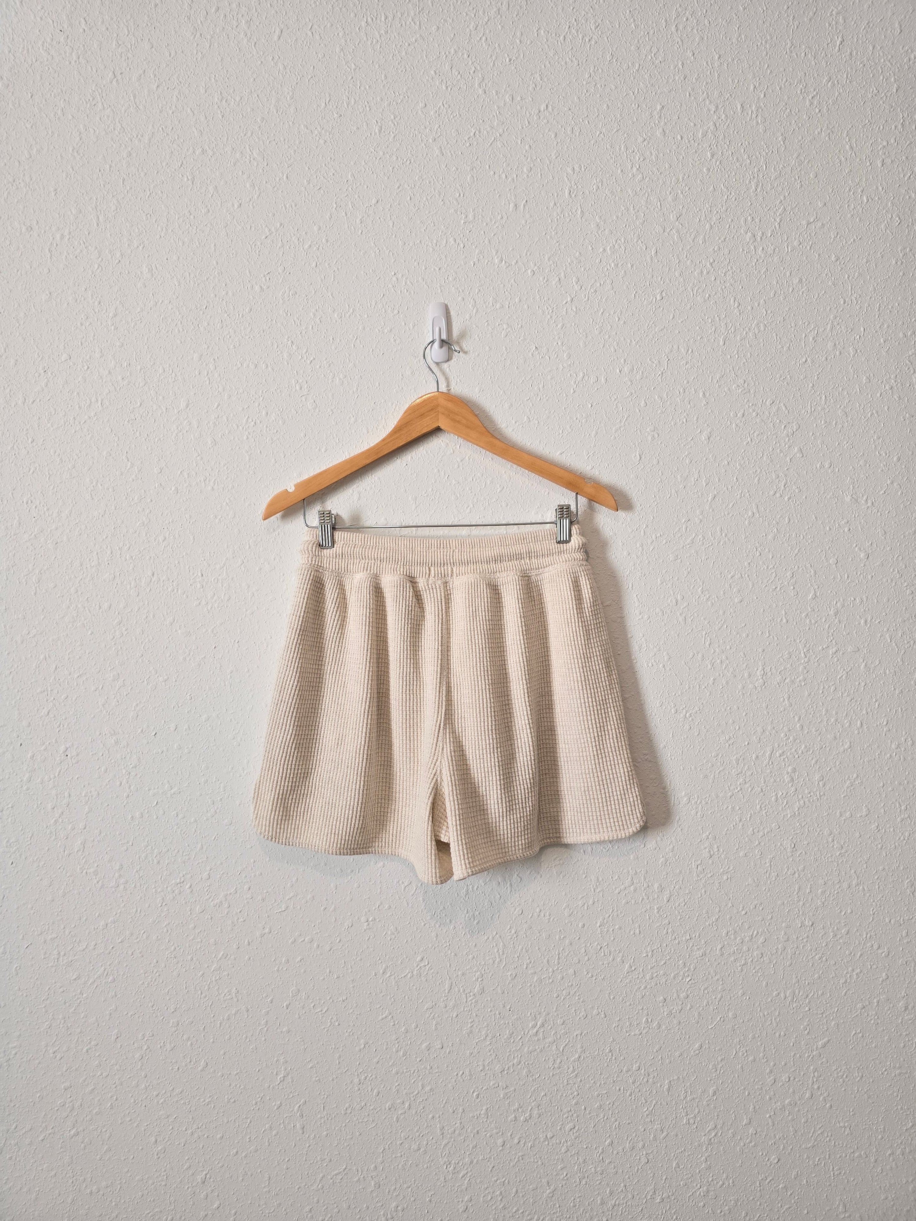 NEW Aerie Cream Waffle Shorts (S)