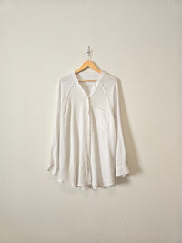 Aerie White Gauze Button Up (XL)