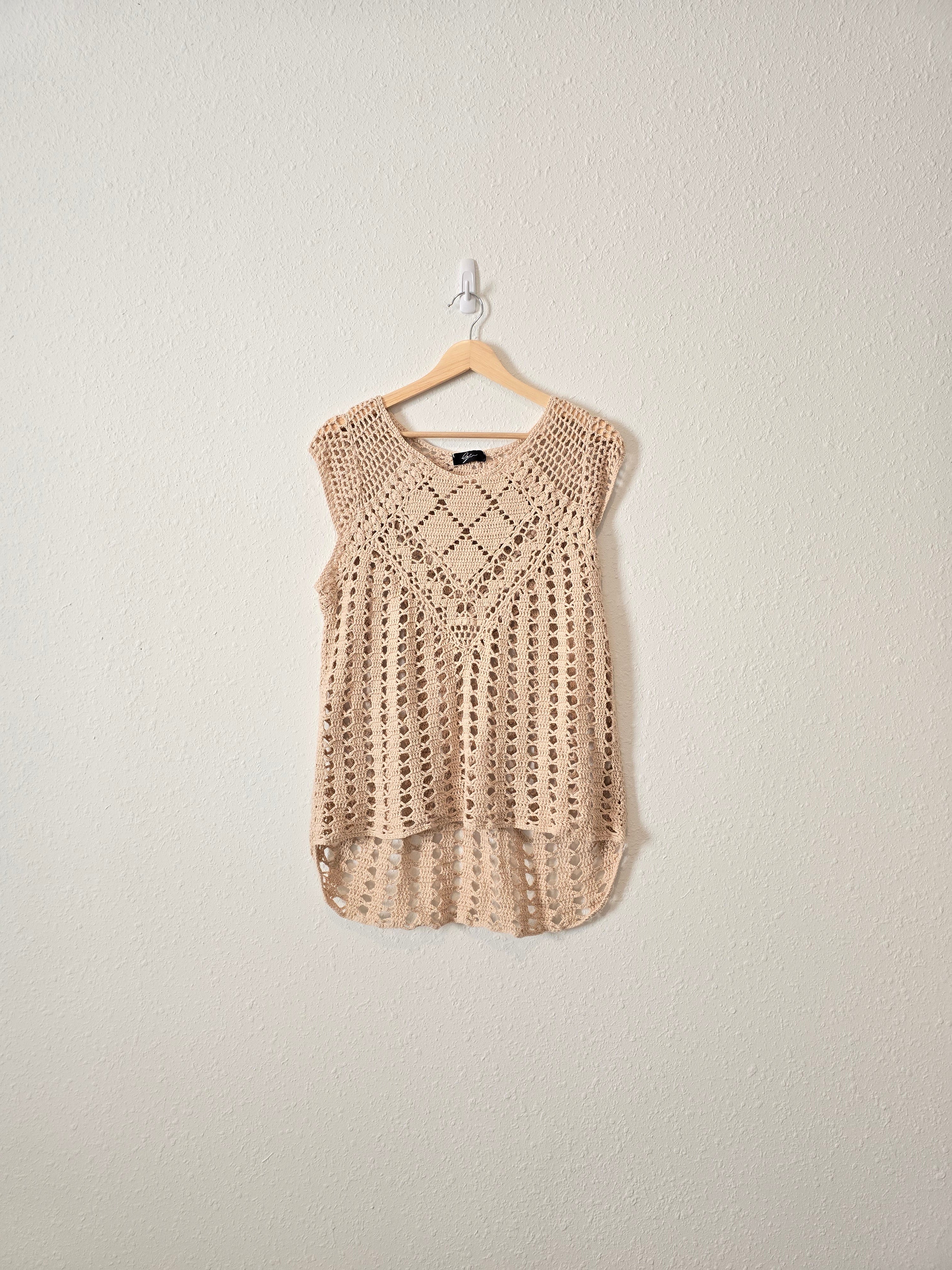 Crochet Knit Cotton Top (L)