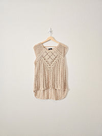 Crochet Knit Cotton Top (L)