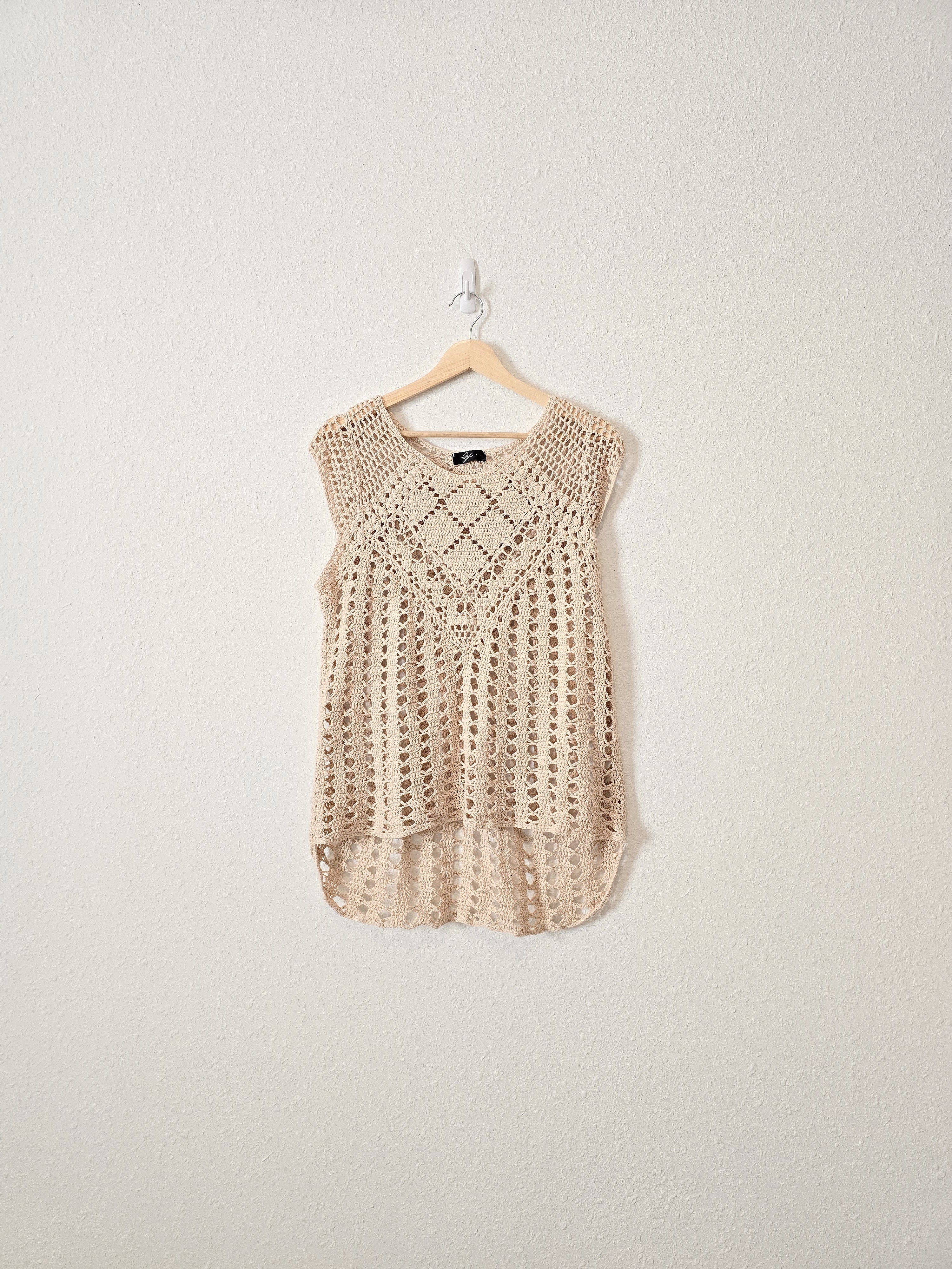 Crochet Knit Cotton Top (L)