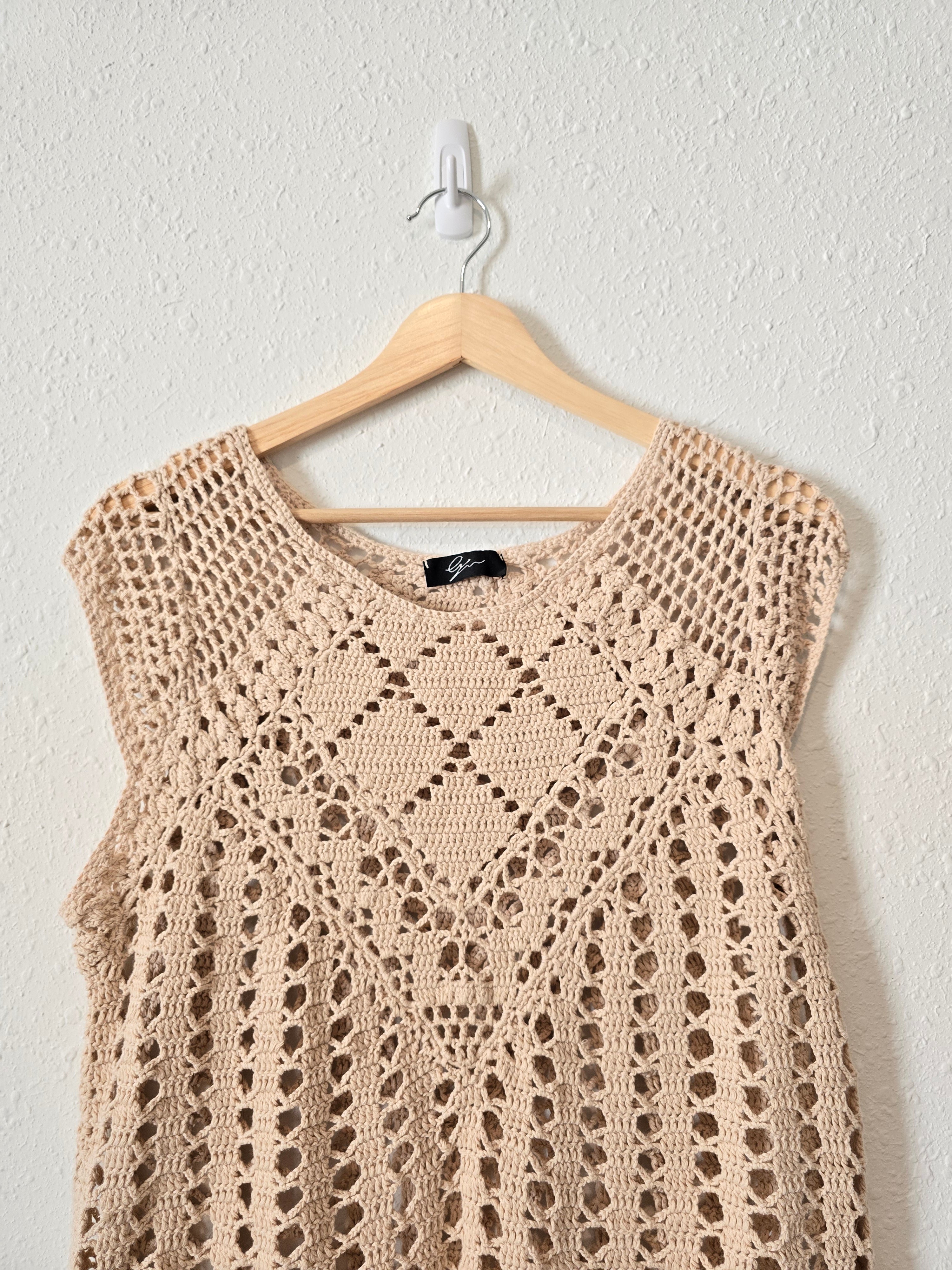 Crochet Knit Cotton Top (L)