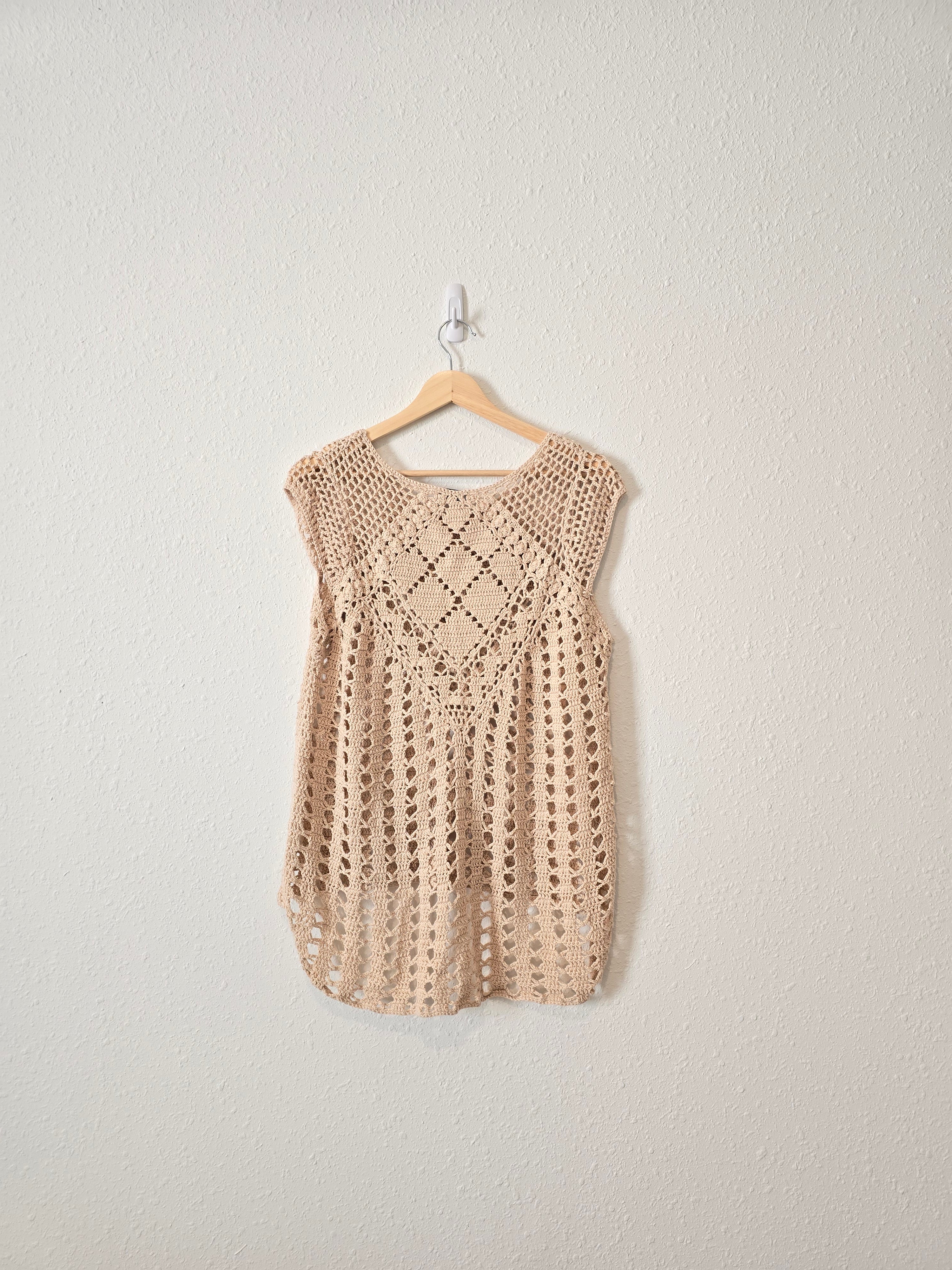 Crochet Knit Cotton Top (L)