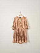 NEW Brown Pleated Romper (3X)