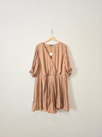 NEW Brown Pleated Romper (3X)