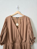 NEW Brown Pleated Romper (3X)