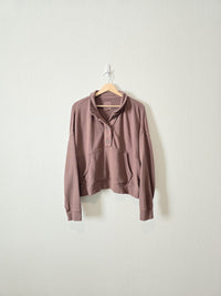 Aerie Chocolate Henley Sweatshirt (M)