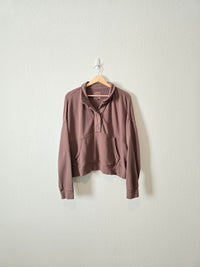 Aerie Chocolate Henley Sweatshirt (M)