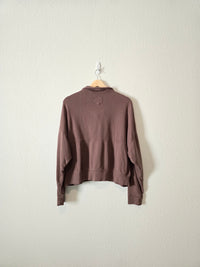 Aerie Chocolate Henley Sweatshirt (M)