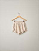 Oat Linen Blend Ruffle Shorts (S)