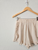 Oat Linen Blend Ruffle Shorts (S)