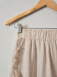 Oat Linen Blend Ruffle Shorts (S)