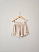 Oat Linen Blend Ruffle Shorts (S)