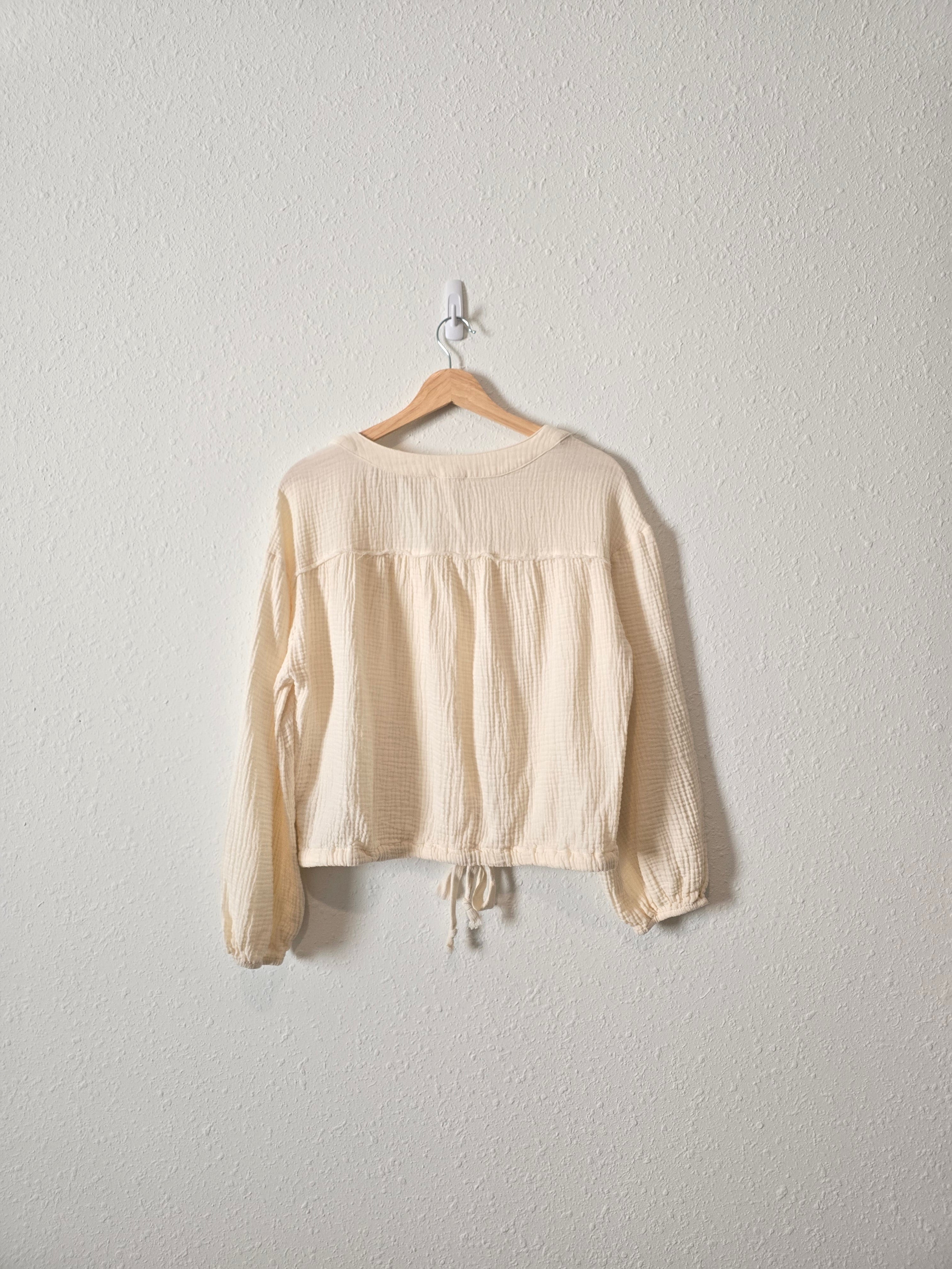 Cotton Gauze Puff Sleeve Top (M)