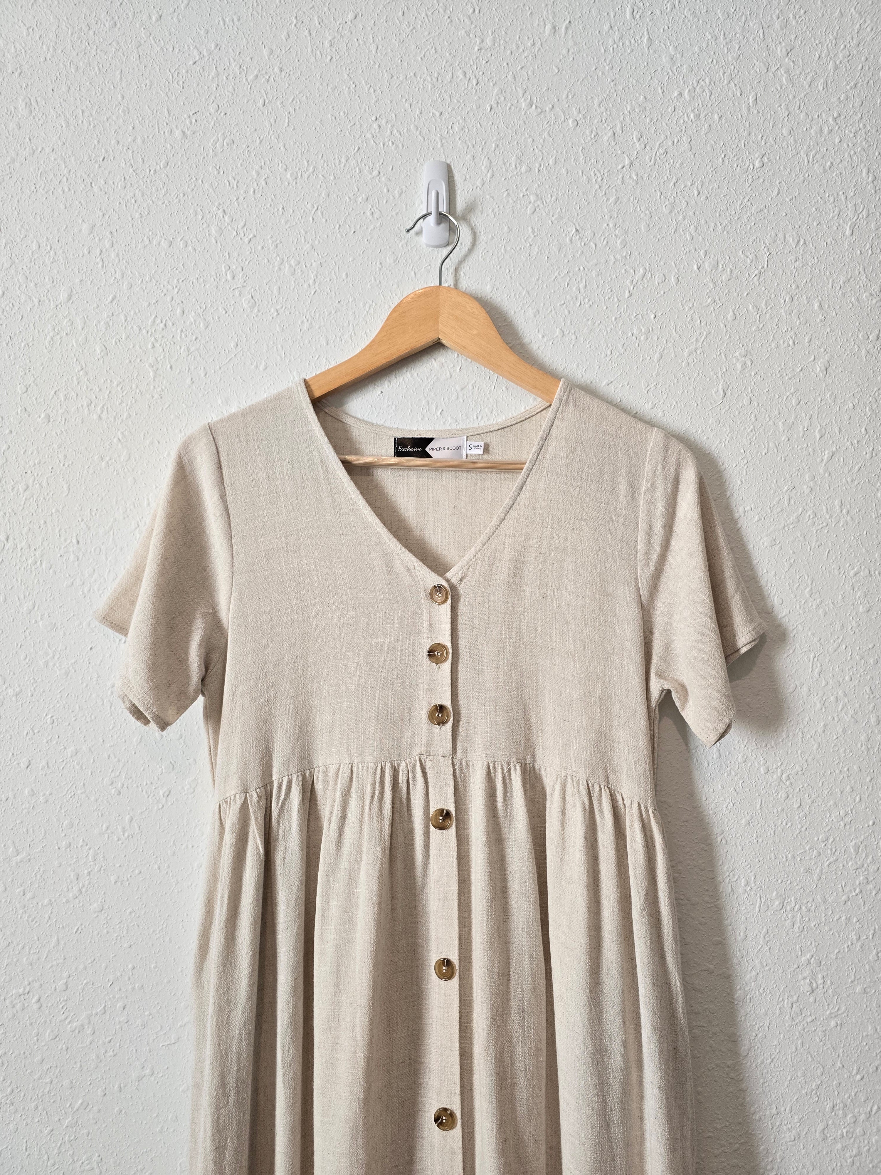 Piper & Scoot Oat Midi Dress (S)