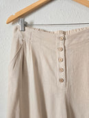 Linen Blend Wide Leg Pants (L)