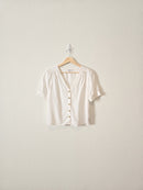 Madewell White Linen Blend Top (XS)