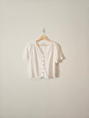 Madewell White Linen Blend Top (XS)