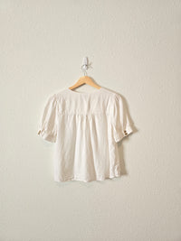 Madewell White Linen Blend Top (XS)