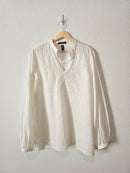 NEW Floral Embroidered Linen Top (XL)