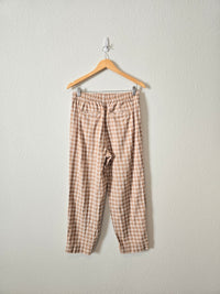 Loft Gingham Straight Pants (M)