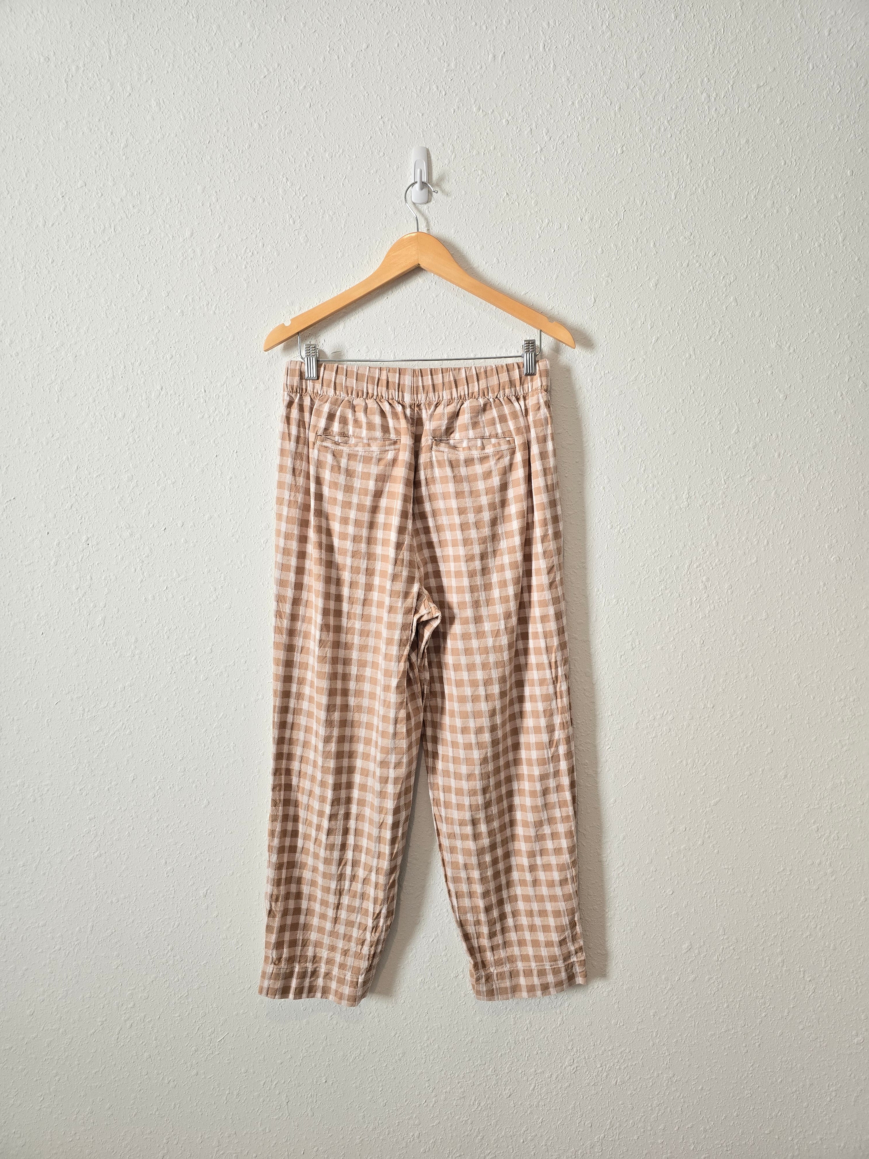 Loft Gingham Straight Pants (M)