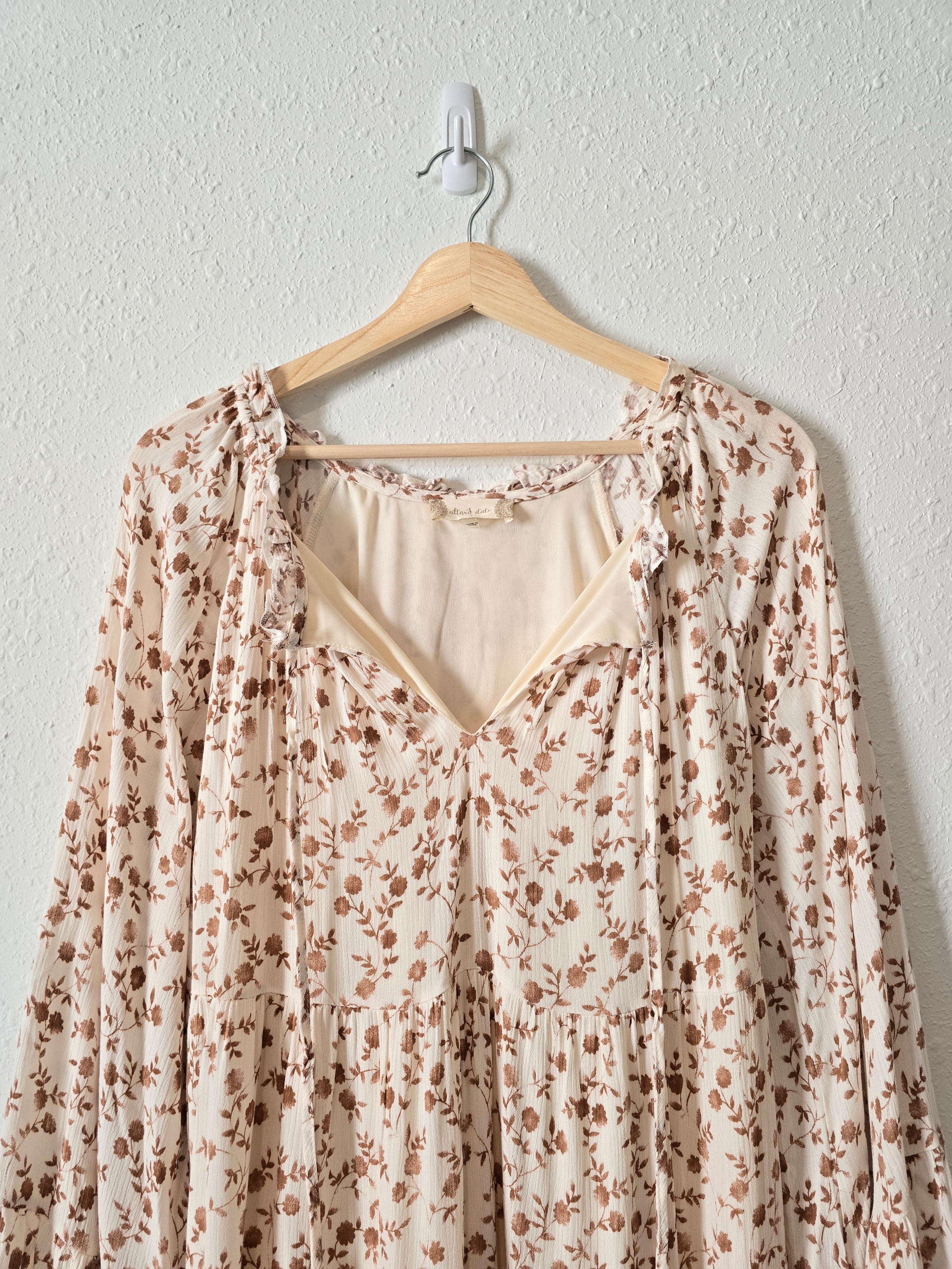 Floral Flare Sleeve Dress (S)