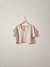 Load image into Gallery viewer, Checkered Linen Boxy Top (M/L)
