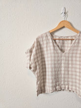 Load image into Gallery viewer, Checkered Linen Boxy Top (M/L)
