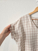 Checkered Linen Boxy Top (M/L)