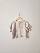 Checkered Linen Boxy Top (M/L)