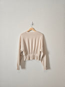 Zara Cream Ribbed Top (S)