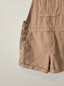 Tan Cotton Denim Shortalls (XS)