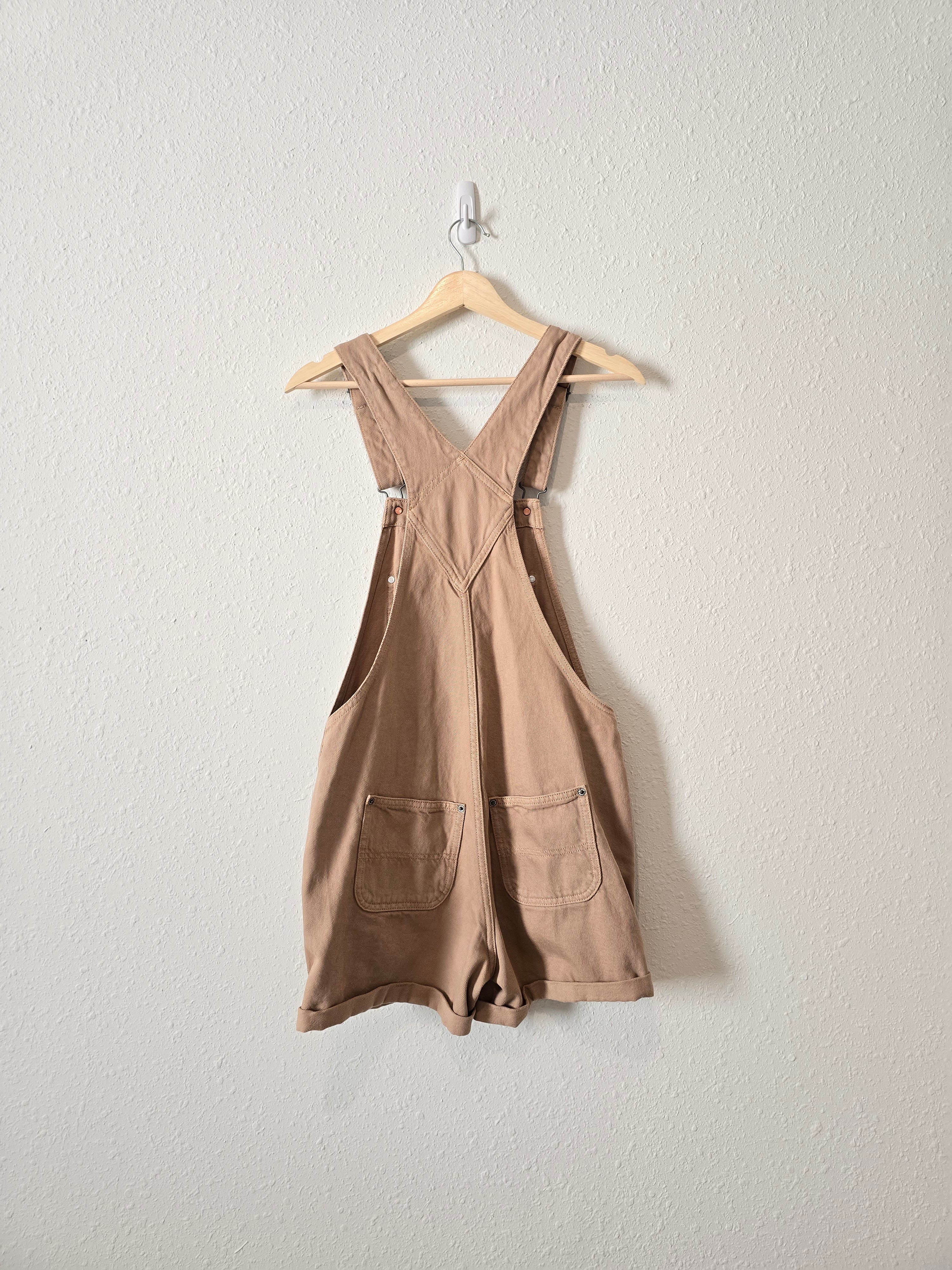 Tan Cotton Denim Shortalls (XS)