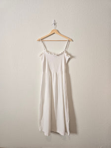 Faherty Smocked Gauze Midi Dress (M)