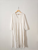 White Cotton Gauze Maxi Dress (L)