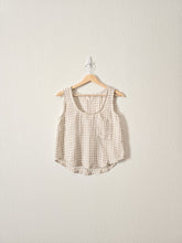 Load image into Gallery viewer, Neutral Gingham Linen Tank (XXS/XS)
