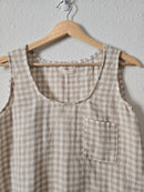 Neutral Gingham Linen Tank (XXS/XS)