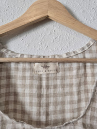 Neutral Gingham Linen Tank (XXS/XS)