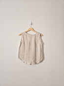 Neutral Gingham Linen Tank (XXS/XS)