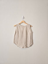 Load image into Gallery viewer, Neutral Gingham Linen Tank (XXS/XS)
