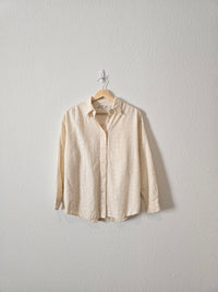 Vintage Floral Embroidered Button Up (M)