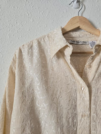 Vintage Floral Embroidered Button Up (M)