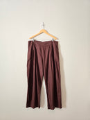 Abercrombie Brown Wide Leg Linen Pants (XL)