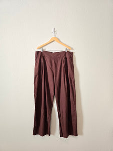 Abercrombie Brown Wide Leg Linen Pants (XL)