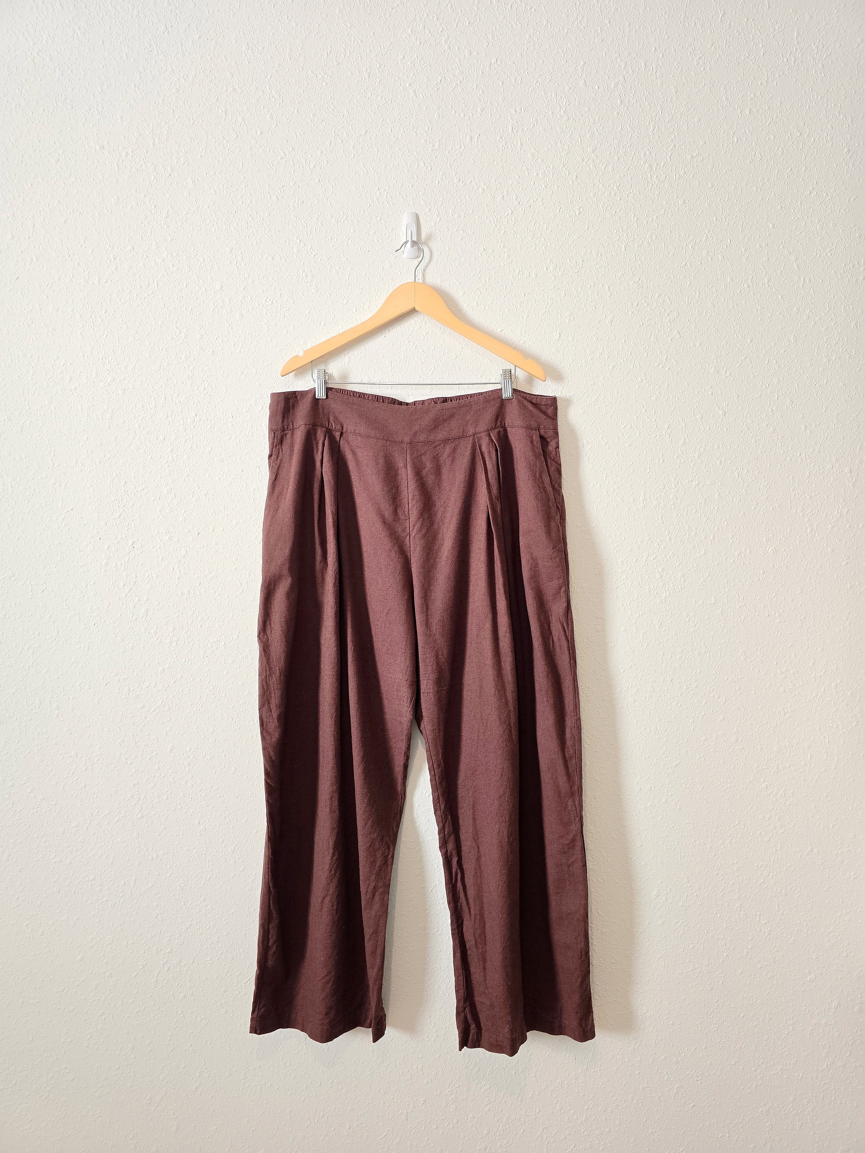 Abercrombie Brown Wide Leg Linen Pants (XL)